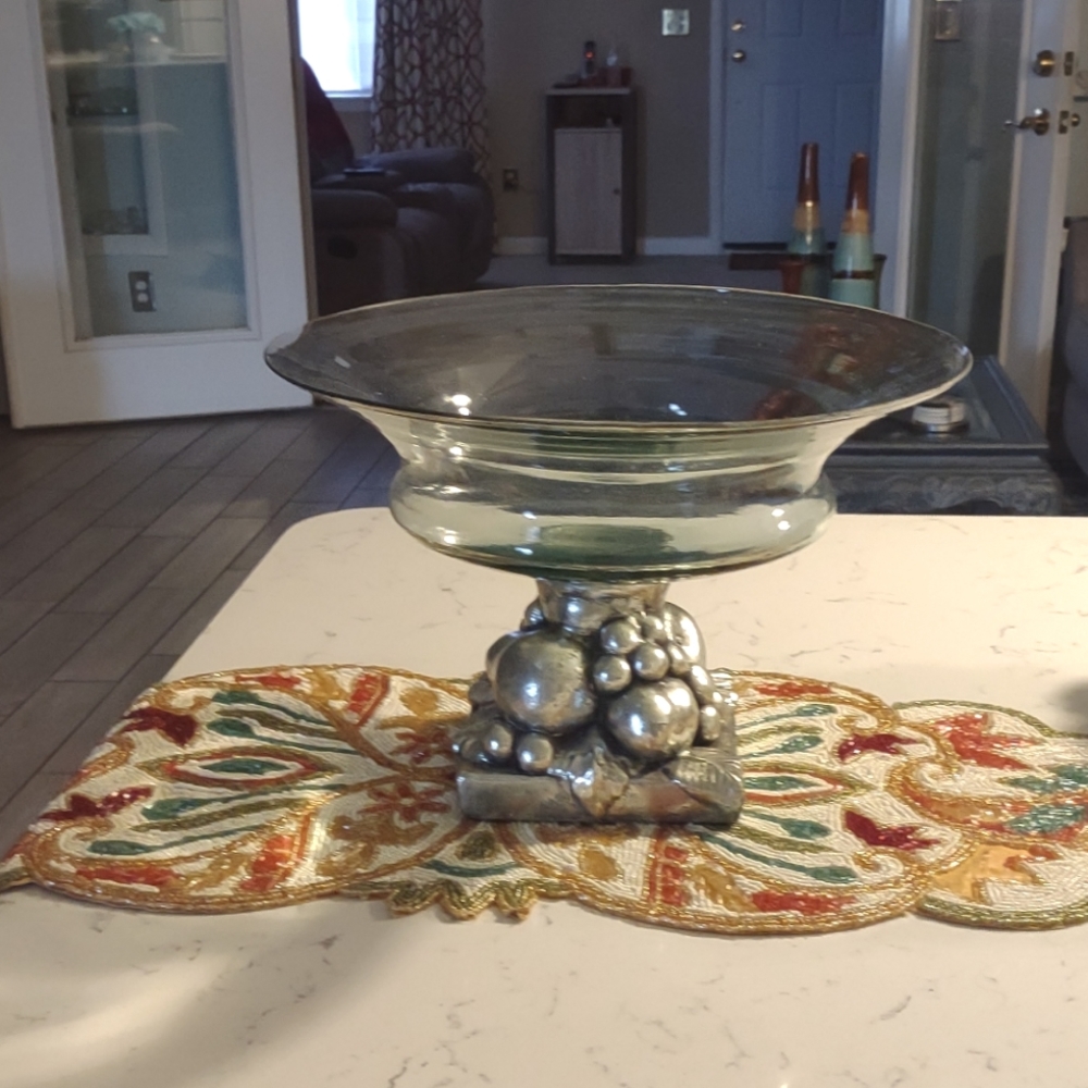 Glass Bowl with Silver leaf Bottom